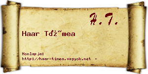 Haar Tímea névjegykártya